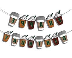 Verjaardagsbanner voor Koffie Thema Feest - Vooraf Bespannen - Verjaardagsdecoraties - Koffie Feestbenodigdheden