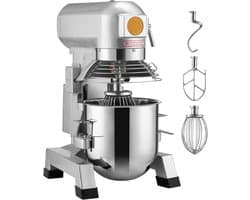 Commerciële Voedselmixer, Capaciteit 7,3 Qt, Dubbele Roterende Deegkneder van 550W met Roestvrijstalen Kom, Veiligheidsschild En Timer, Ideaal voor Restaurants En Bakkerijen