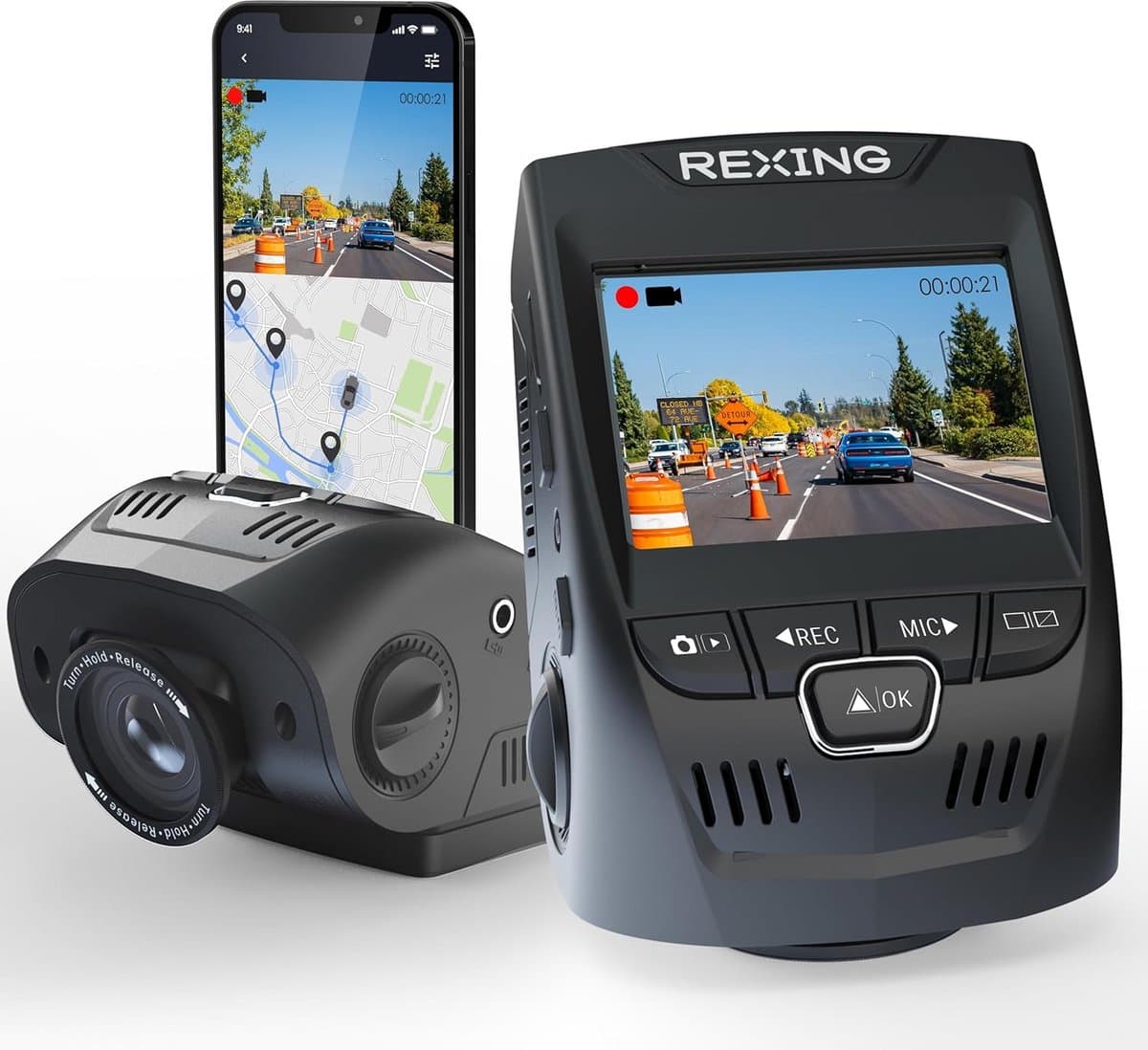 4K Dashcam Auto met GPS, WiFi en 170° Groothoek - Inclusief G-sensor en Opname in Lus — afbeelding 1