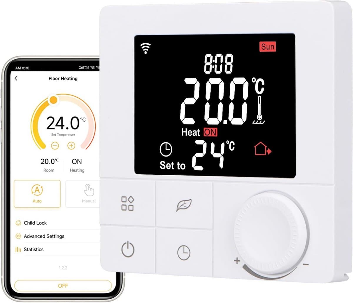 Slimme WiFi Thermostaat voor Verwarmingssystemen met Wekelijkse Programmatie en Spraakbesturing — afbeelding 1