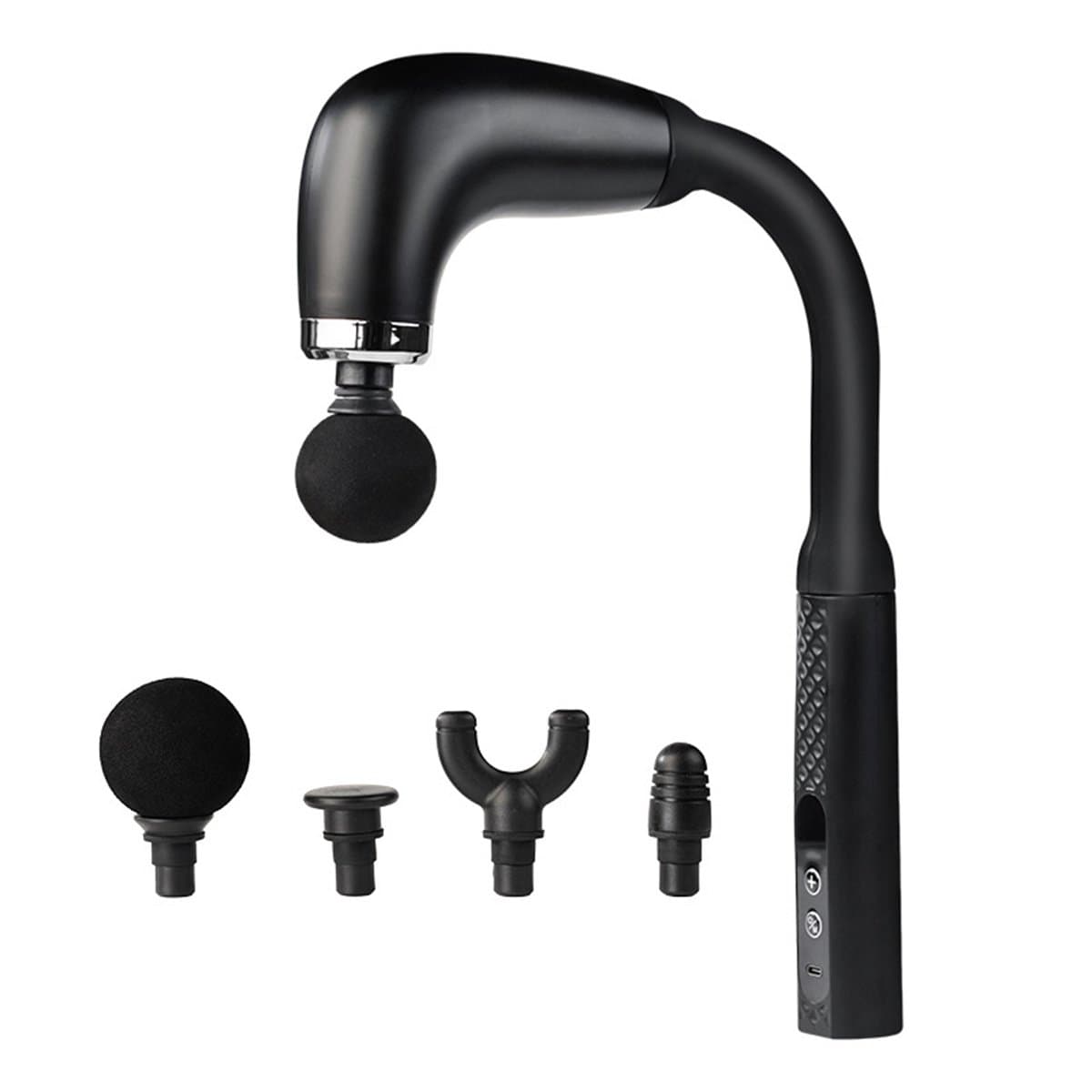 longziming -Massagepistool – 2-in-1 Percussie Massagepistool – Draadloos Percussiemassageapparaat – 9 Snelheden – 4 Massagekoppen en Lange Batterijduur – voor mannen en vrouwen– Zwart — afbeelding 1