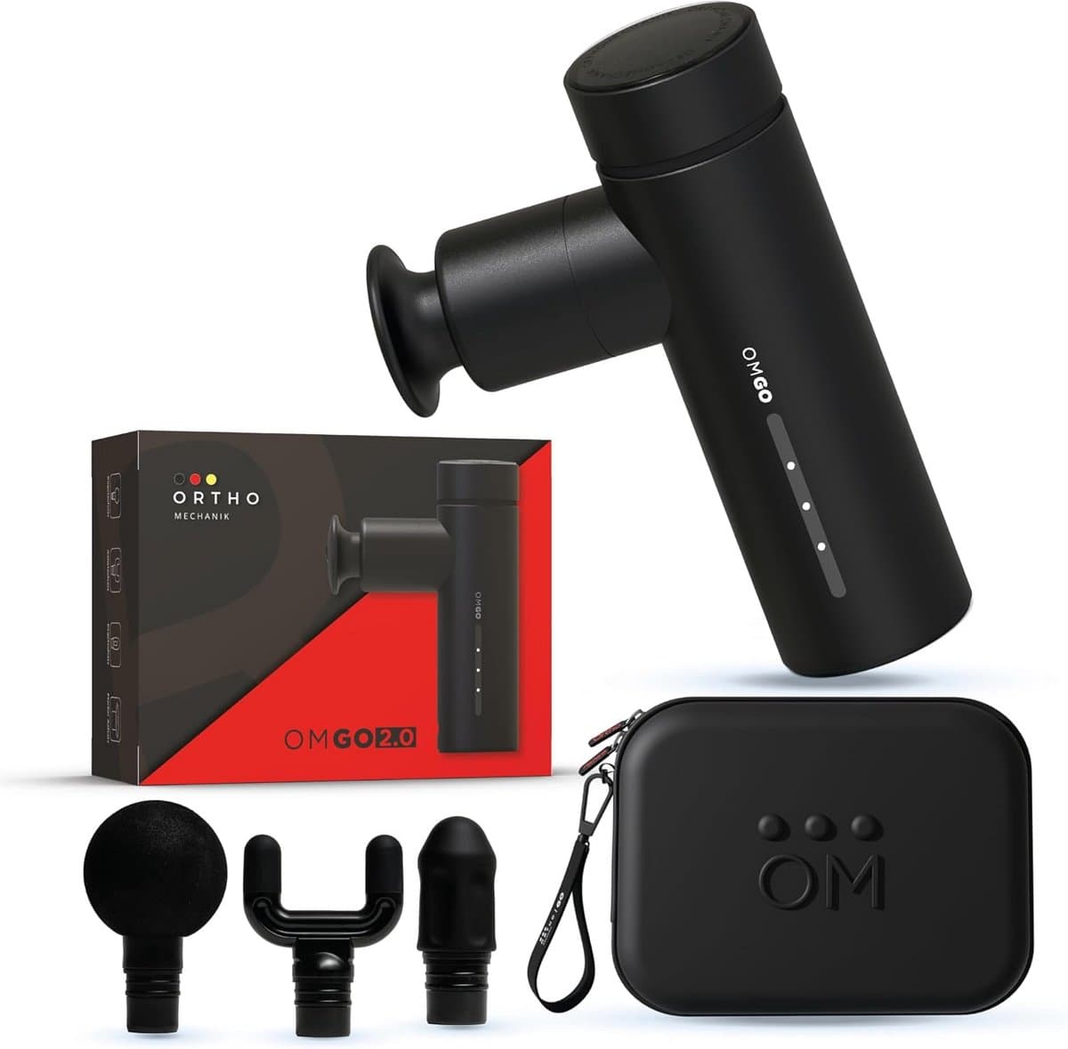 Compact massagepistool voor snelle regeneratie en pijnverlichting - Draagbaar en stil met app-expertvideo's — afbeelding 1