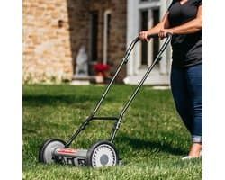 Duwmaaier Grasmaaier - Hand Grasmaaier - Gazon Onderhoud - 5 Bladen - 18 Inch - Grijs