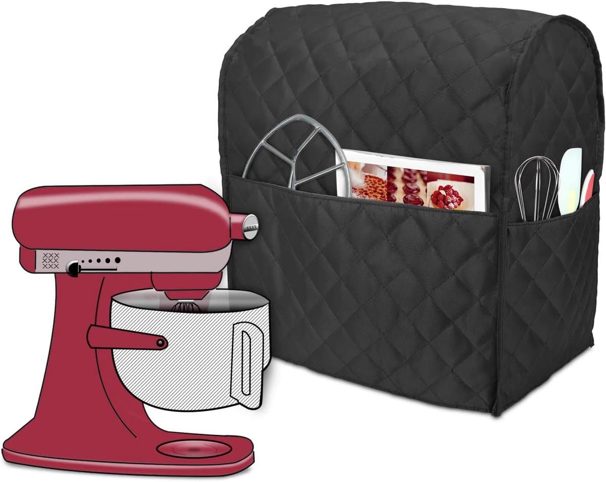 Keukenmachinehoes - Apparaat Beschermhoes - Keuken Stofvrij - Padded Waterdicht Nylon - 40x22.5x40 cm - Zwart Gewatteerd — afbeelding 1