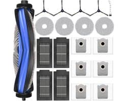 YOZHIQU 20 Stuks Stofzuigeraccessoiresets - Huishoudelijke Apparaten - Geschikt voor Ecovacs Deebot T50 - Grote Capaciteit & Efficiënte Reiniging - Kunststof - Incl Hoofdborstel 、Stofzakken、Dweilen、Filters、Zijborstels、Reinigingsborstel