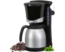 Koffiezetapparaat met Thermoskan - Koffiezetapparaat voor 10 Kopjes - Anti Drup - 1L - RVS- Zilver- 21cm x 19cm x 34cm
