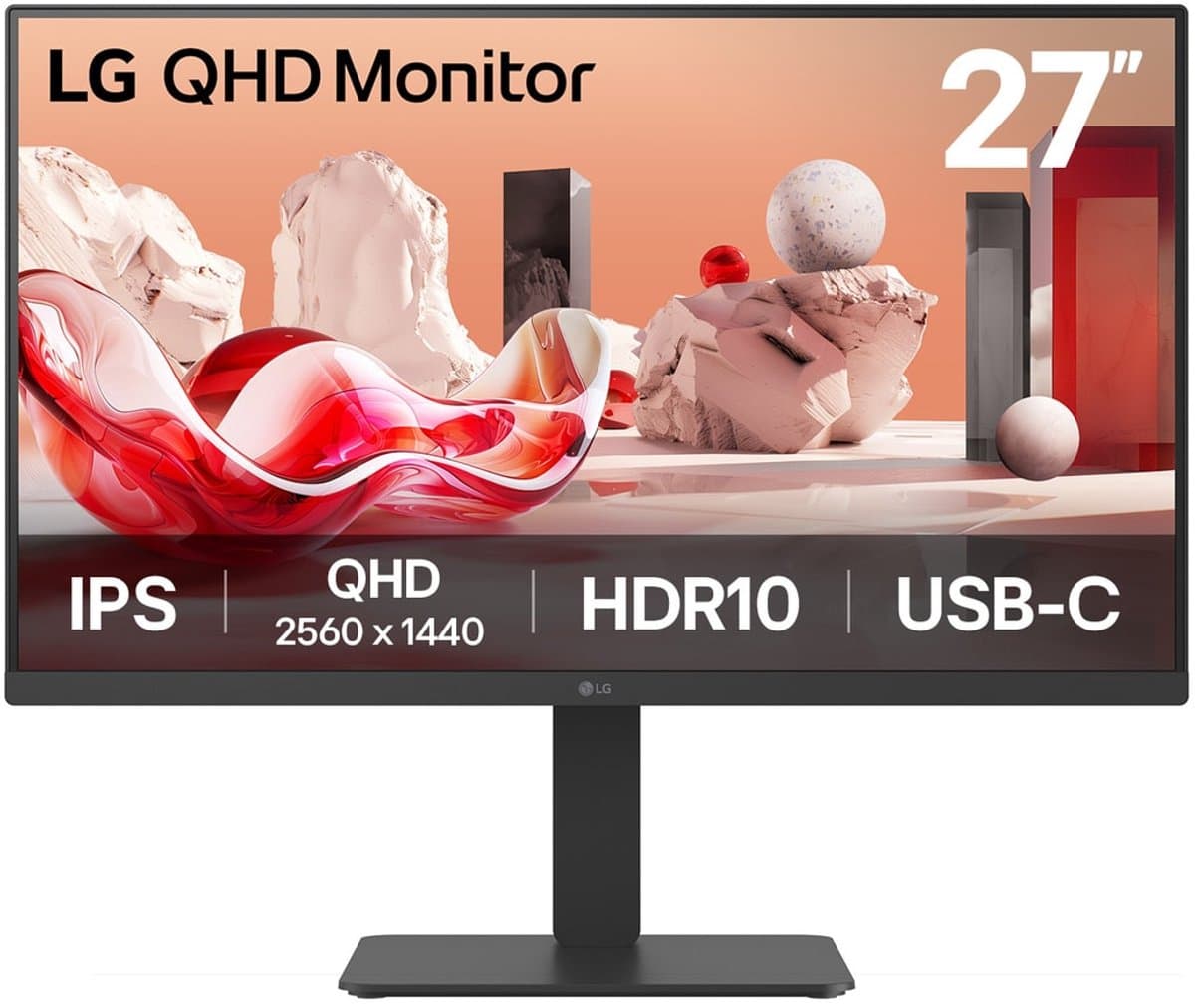 LG 27BA65QB-B.AEU computer monitor 68,6 cm (27") 2560 x 1440 Pixels Wide Quad HD LED Zwart — afbeelding 1