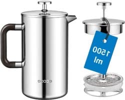 Dubbelwandig koffiezetapparaat van 18-10 roestvrij staal 15 liter met 3 filters - Koffiemachine voor thuisgebruik