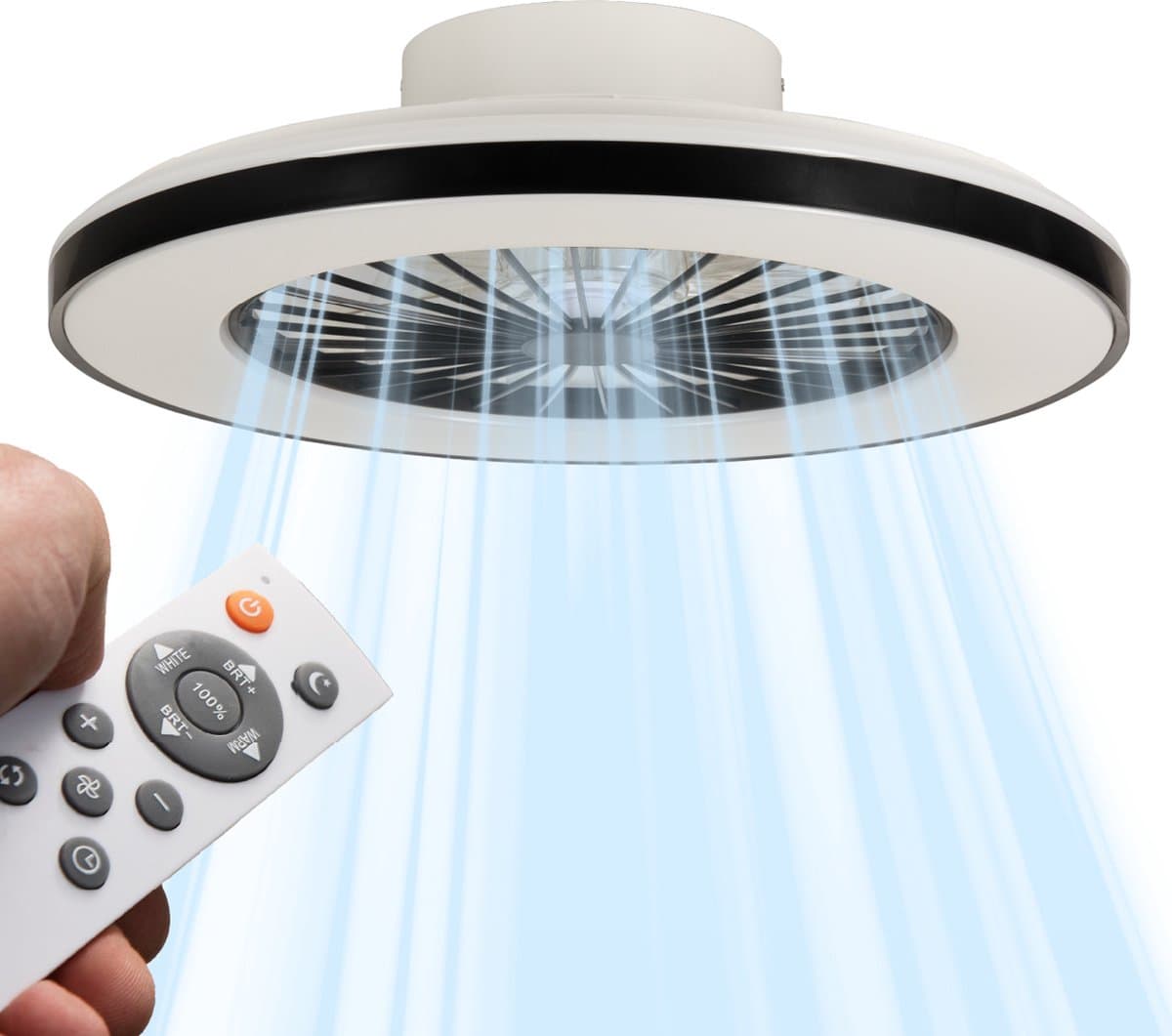 LED's Light - Plafondventilator met verlichting - Ø 48 cm - Zomer- en winterstand - Dimbaar - Met afstandsbediening — afbeelding 1