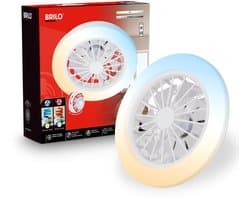 BRILONER Pafo - Plafondventilator met verlichting - LED plafondlamp met ventilator - dimbaar - 5 snelheden - ventilatorlamp zomer- en wintermodus - CCT - Ø38 cm - wit