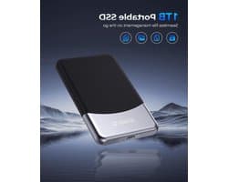 Externe SSD - Draagbare Opslag - Snelle Data Transfer - Hoge Snelheid 460MB/s - 1 TB - Grijs