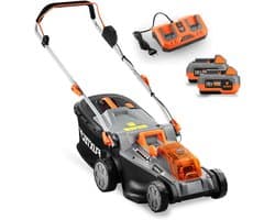 Accu Grasmaaier - Draadloze Grasmaaier Grasmaaier - Gazon Onderhouden - Zonder Snoer - 43 cm Snijbreedte - Zwart