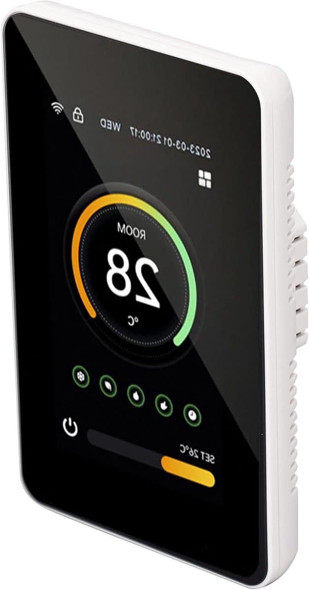 Slimme Thermostaat - Digitale Regelaar - Huisverwarming Instellen - 4.3 Inch Verticaal Scherm - 16A Verwarming - Zwart — afbeelding 1