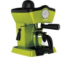 Heinner Retro Effect Espressomachine – 800W – 250 ml Capaciteit – 3,5 bar – Espresso & Cappuccino – Melkopschuimer – Frontale Thermometer – Filter voor 4 Kopjes – Groen