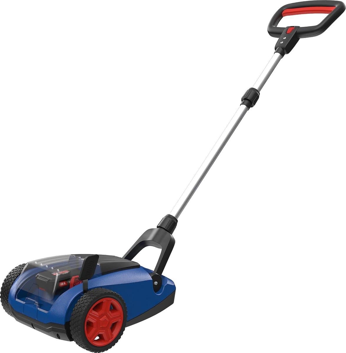 Accu Grasmaaier - Handmaaier - Kleine tuinen - Borstelloze motor - 21 cm snijbreedte - Blauw rood zwart — afbeelding 1