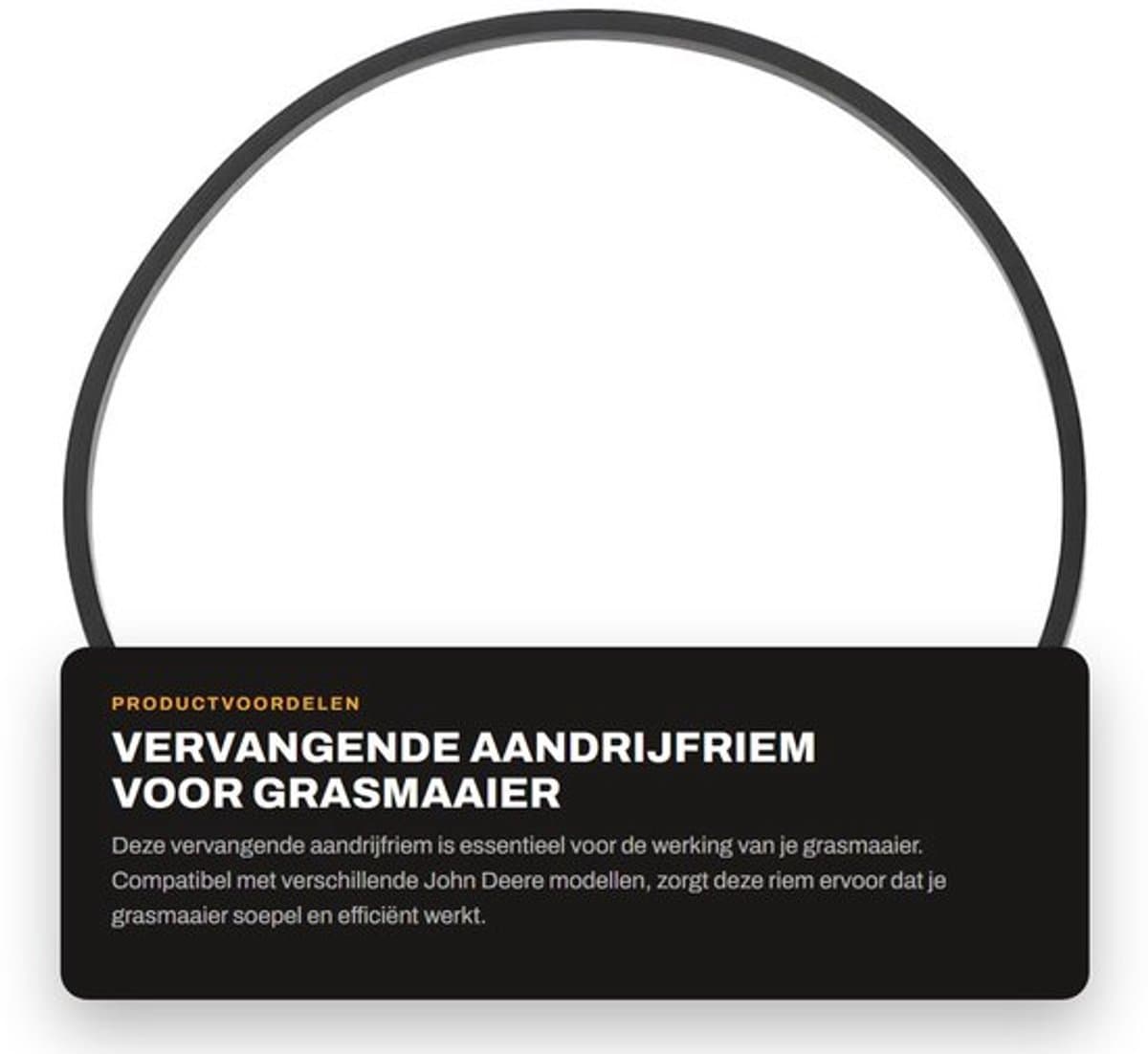 Aandrijfriem Vervangend - Compatibel met John Deere - Rubber Composietmateriaal - Hoogte 5.5mm - Breedte 9.5mm - Externe Lengte 889mm - Grasmaaier Riem — afbeelding 1