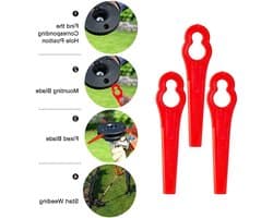 Plastic Grasmaaier Mesjes - Vervangende Bladen - Tuin Onderhoud - Roestvrij Plastic - 30 Stuks - Wit
