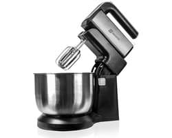 Handmixer met Kom – 300W Keukenmixer – 5 Snelheden + Turbo – RVS Draaikom 3L – Zwart