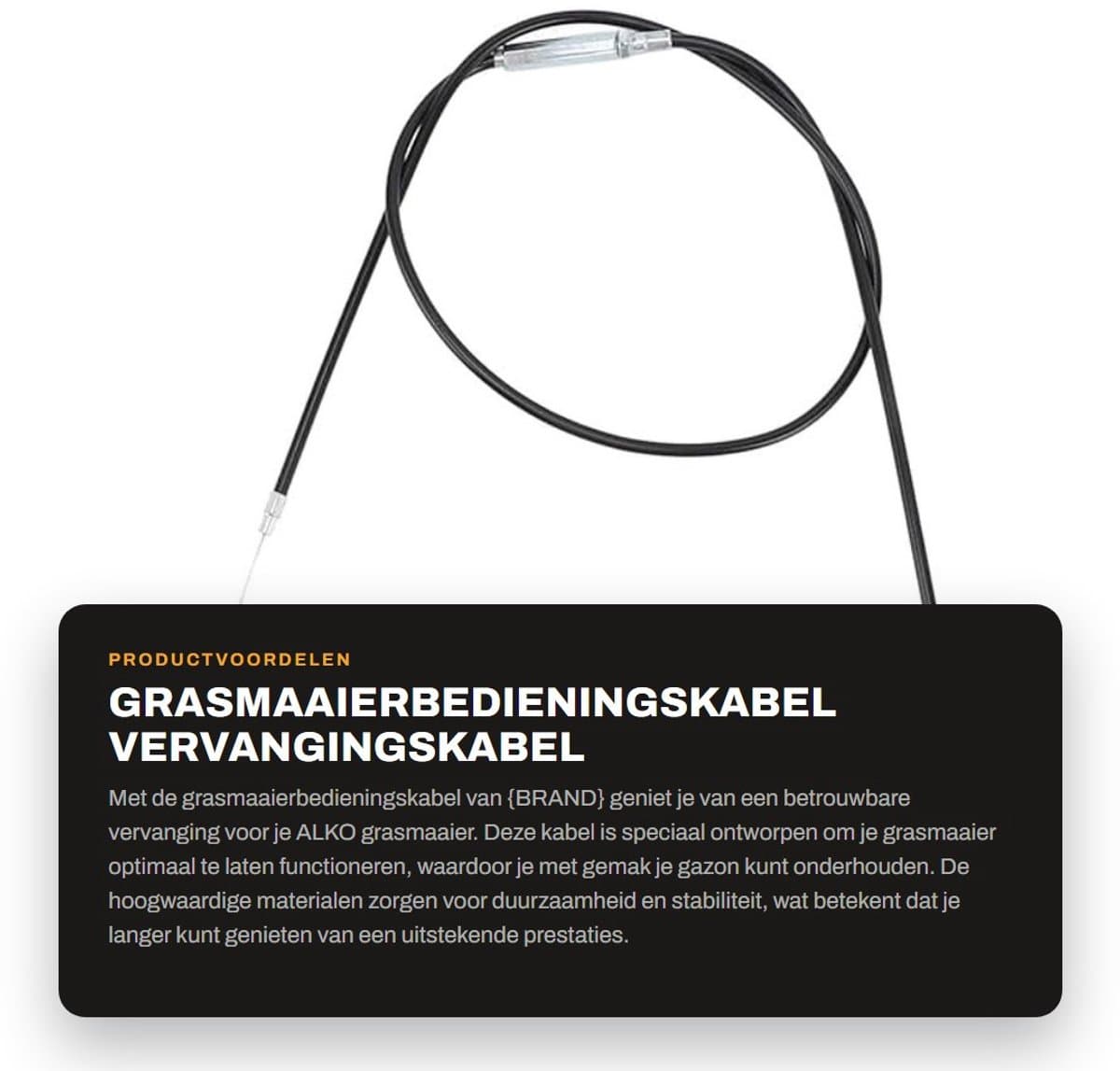 Dailygoods- Grasmaaierbedieningskabel 1,4 M - Vervanging - Tuingas - Tractiemotor - Hoogwaardig Rubber/Staal - Flexibel en Duurzaam - Bedieningskabel — afbeelding 1