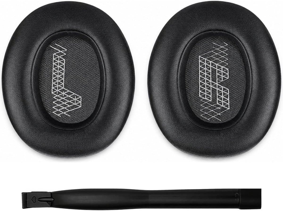 Set Oorkussens voor JBL Koptelefoon - E65BTNC Oorkussen - Live 770NC/E65BTNC/Live 650NC/Live 650BTNC/Live 660NC/Live 660BTNC/Duet NC - Kunstleer met Traagschuim — afbeelding 1