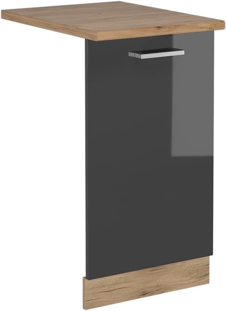 Vaatwasser paneel - Keuken front - Keuken opfrissen - Volledig geïntegreerd - 45 cm breed - Antraciet hoogglans — afbeelding 1