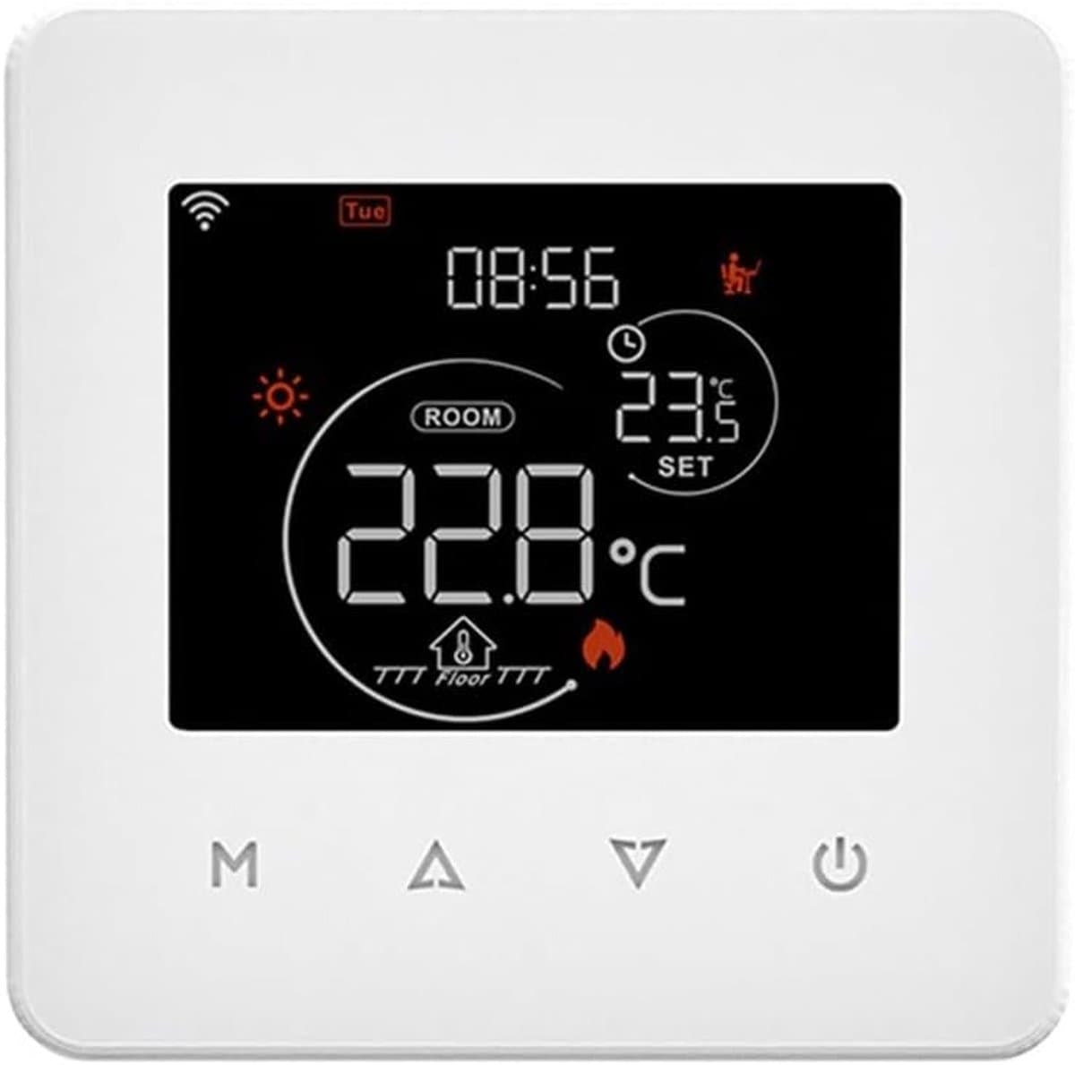 Slimme Thermostaat - Verwarming Regelaar - Energie Besparen - App en Spraakbesturing - 86x86mm - Wit — afbeelding 1