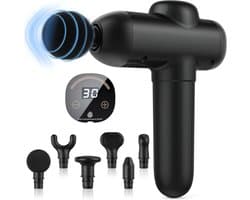 Spier Massagedeton - Herstel Gun - Spierpijn Verlichten - 30 Snelheden 6 Koppen - 12mm Diepte - Zwart
