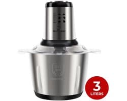 Foodprocessor – Elektrische Hakmolen – 1000W – 3 Liter RVS Kom – Voor Groente en Vlees – Zilver
