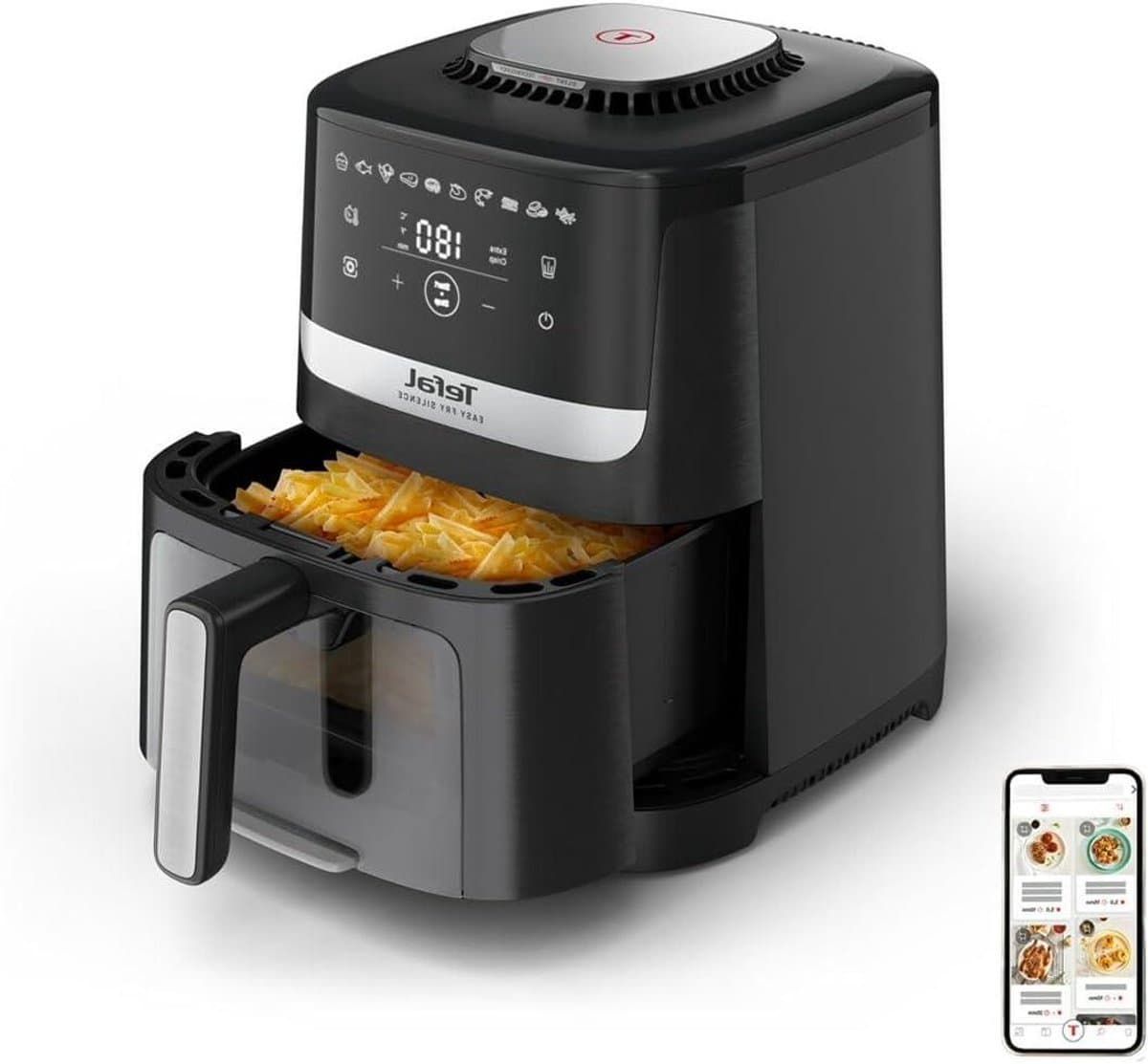Airfryer XL - Friteuse Heteluchtoven - Gezond Koken - Stil en Zichtvenster - 5 Liter - Wit — afbeelding 1