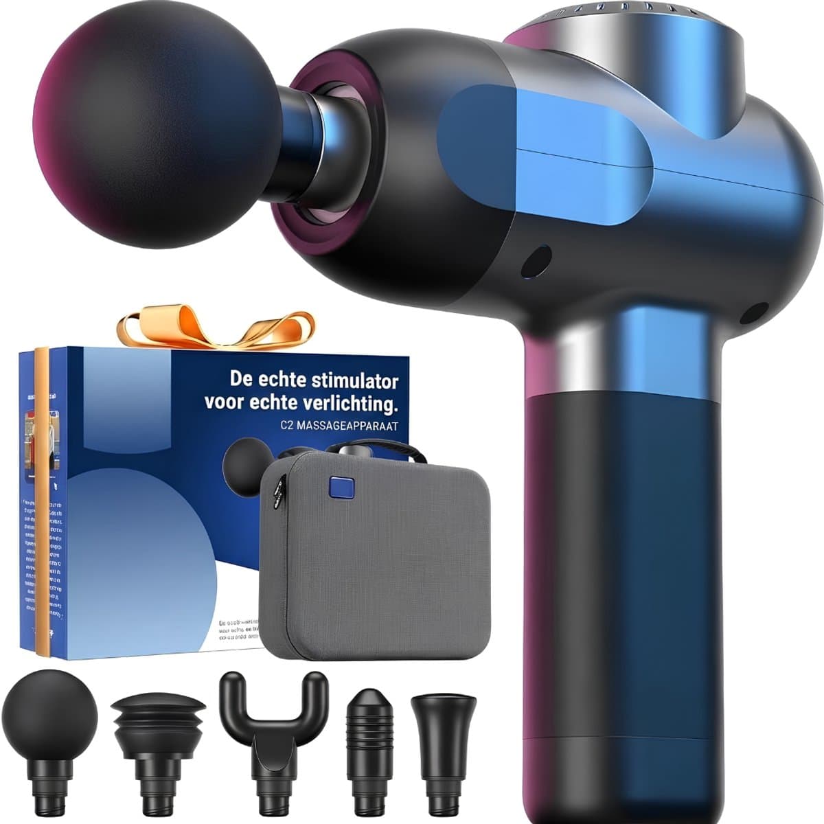 LNMsolutions® Massage Gun - Massage Apparaat - Massage Pistool - Zwart - 15cm x 12cm x 4cm — afbeelding 1
