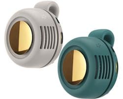 Mini Ventilator - 2 Stuks - Clip-On Ventilator - Oplaadbare USB Ventilator - Portable Clip Fan - Nekventilator - USB Oplaadbare Stille Bladeless Ventilatoren - Verstelbare - Geschikt Voor Buiten, Op Reis En Op Kantoor - Wit, Groen