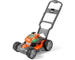 Husqvarna speelgoedgrasmaaier voor kinderen met aan/uitknop.