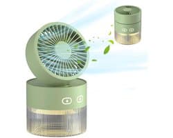 Solvix tafel ventilator geluidloos - Mini Mist Ventilator - USB - 3 Windmodi - Sprayfunctie - Voor Thuis en Kantoor