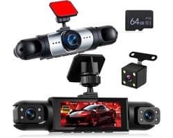 360° Dashcam - 1080P - 4-camera systeem - Nachtzicht en bewegingsdetectie - Voor Auto's