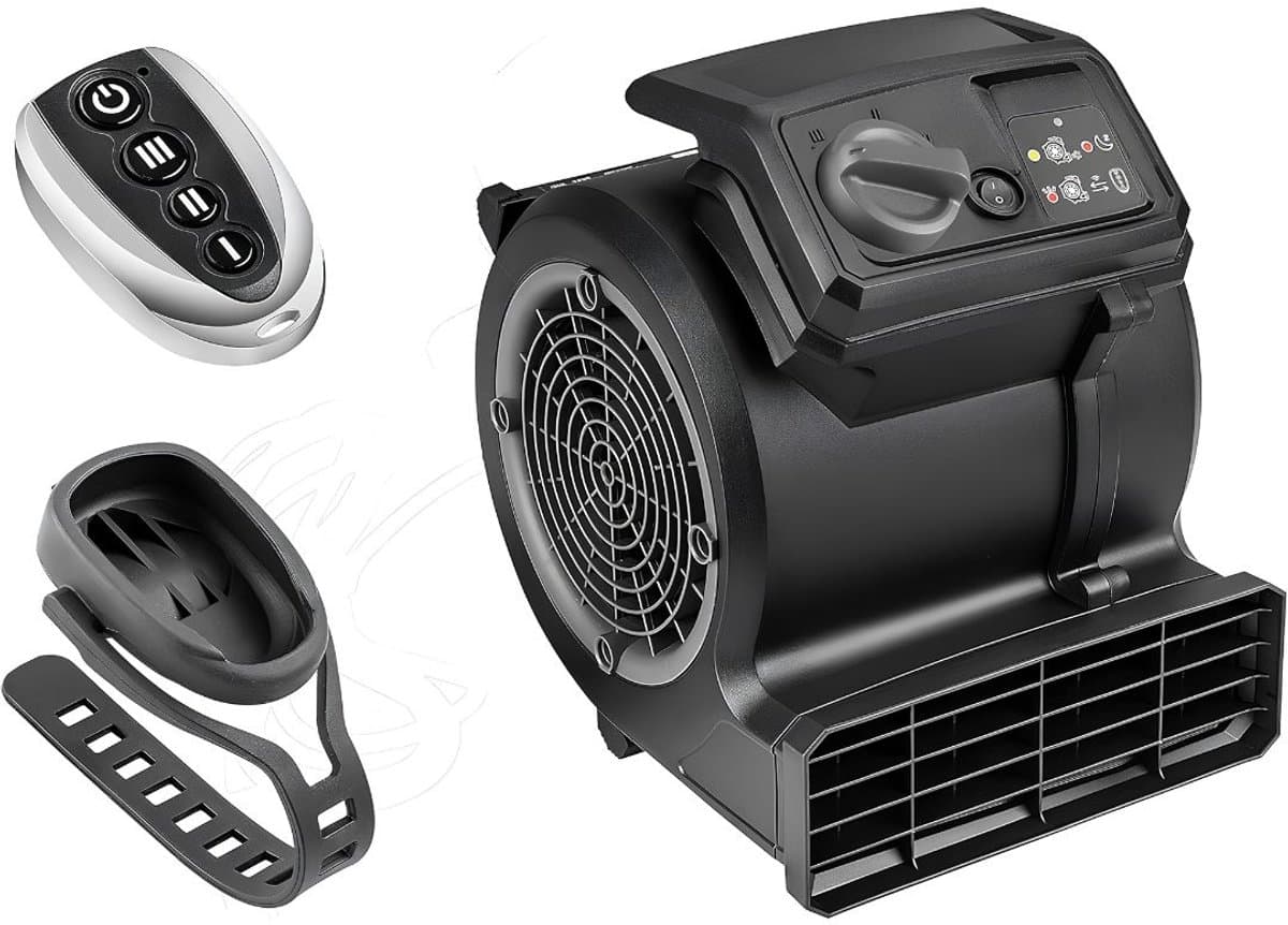 VALI® Ventilator - Industriële Grondventilator - Krachtige Luchtcirculator - Zwart - 33cm x 32cm x 27cm — afbeelding 1