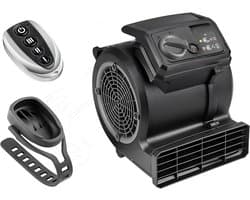 VALI® Ventilator - Industriële Grondventilator - Krachtige Luchtcirculator - Zwart - 33cm x 32cm x 27cm