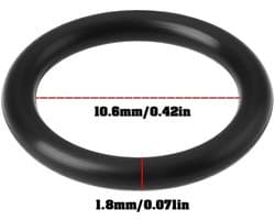 O-ring 10,6 * 1,8 mm - 2 Stuks - Fluororubber - Compatibel met John Deere - Brandstofsysteem - Uitstekende hitte- en oliebestendigheid - Afdichtring