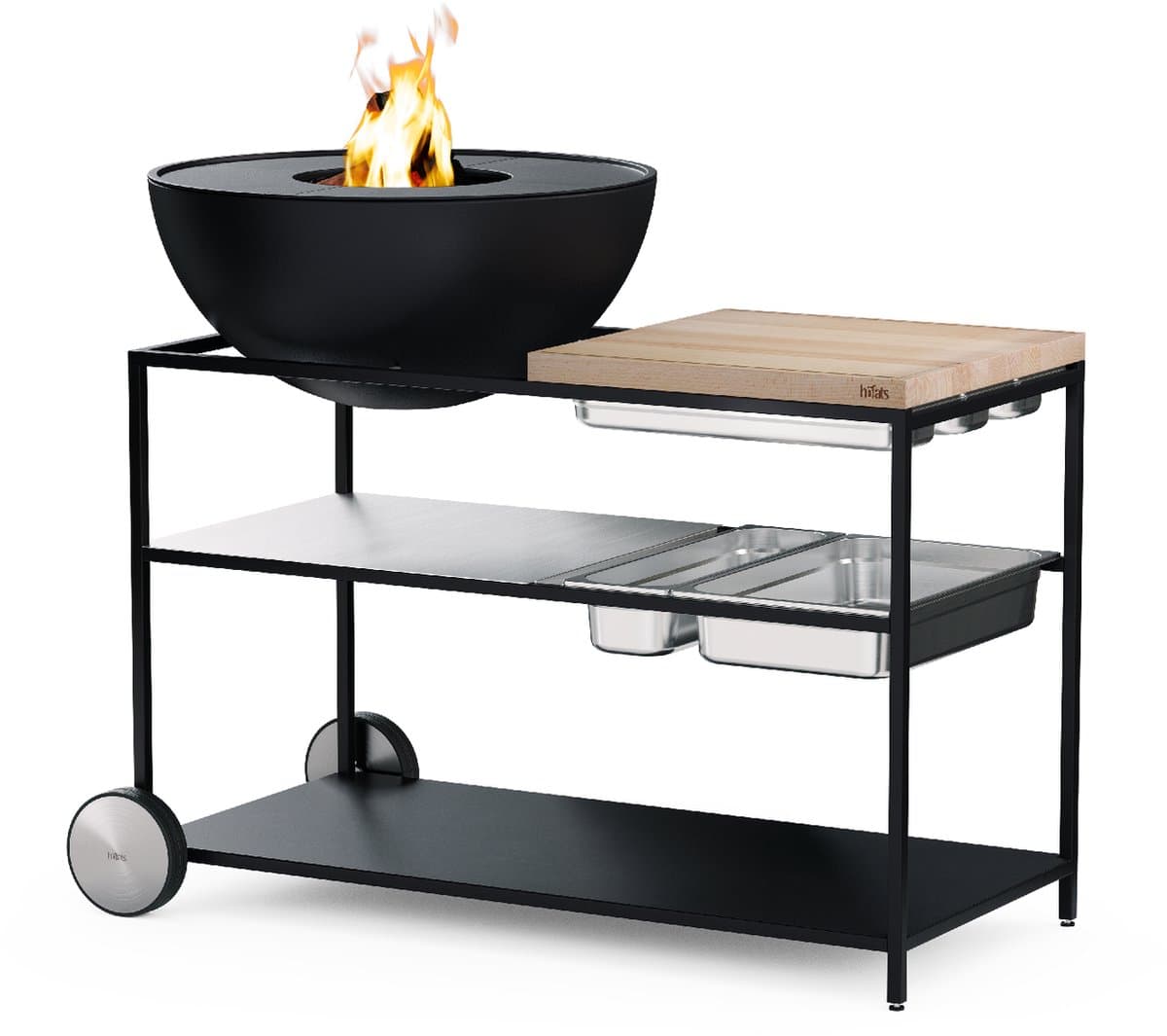 Höfats - Fire Kitchen Buitenkeuken met Bowl 70 Vuurschaal - Staal - Zwart - — afbeelding 1