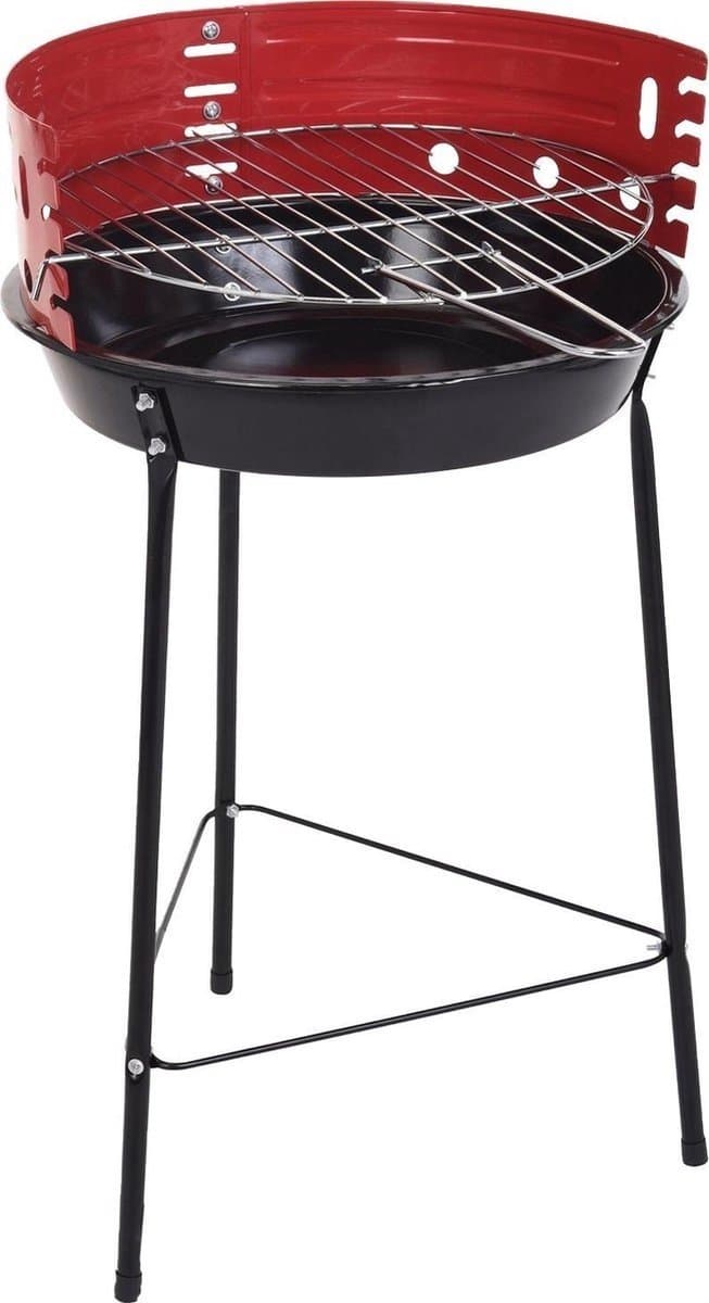 Vargan Houtskoolbarbecue Ø33 cm - Halfopen - Zwart/Rood — afbeelding 1