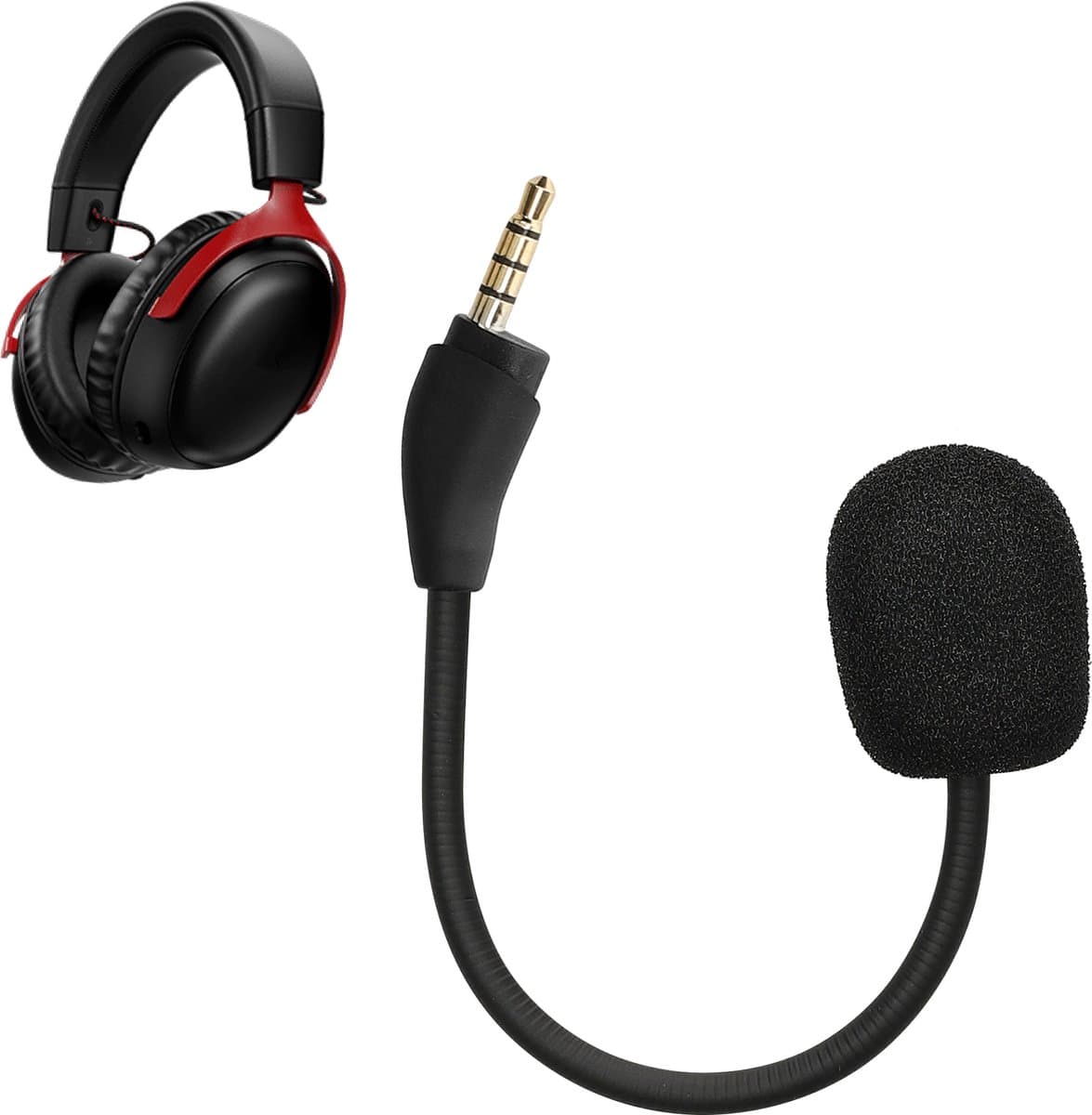 kwmobile microfoon voor gaming headset - geschikt voor Kingston HyperX Cloud III - 10 cm - In zwart — afbeelding 1