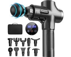 Massage Gun, 30 Snelheden Massage Pistool Diep Weefsel met 6 Massage Koppen, Krachtige, Antislip, Stille, Professionele Elektrische Handheld Massage Pistool voor ontspannen herstel - LCD-aanraakscherm