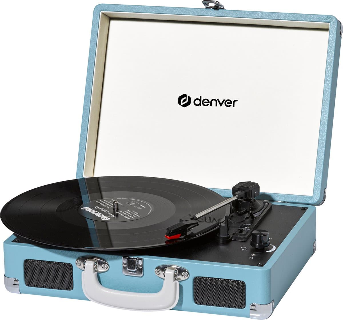Denver Platenspeler - Ingebouwde Speakers - Incl. PC Software - Auto-stop - Retro - VPL120 - Blauw — afbeelding 1