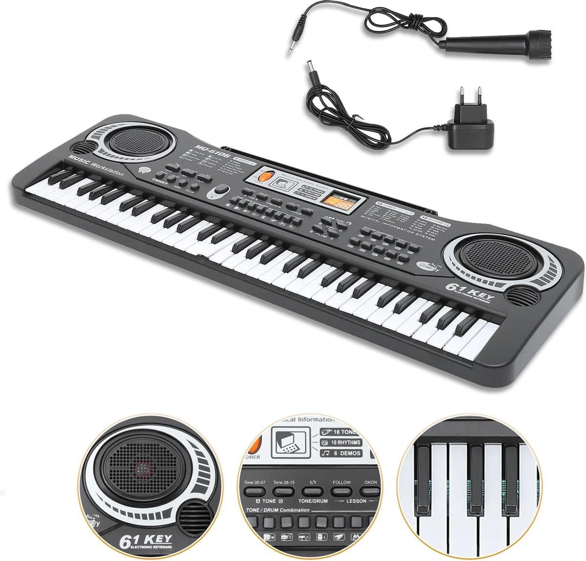 SEZGoods Elektrische Piano - 61 Toetsen - Piano Keyboard - Digitale Piano - Keyboard Piano - Kinder Keyboard — afbeelding 1