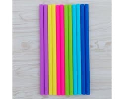 Let op type!! 10 PC's Food Grade siliconen rietjes Cartoon kleurrijk drankje Tools met 1 borstel rechte pijp lengte: 25cm buitendiameter: 11mm binnendiameter: 9mm willekeurige kleur levering