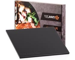 Pizza steen hoekig 38 x 30 cm - ideaal voor barbecue en oven - cordieriet steen voor grill - gasgrill ready