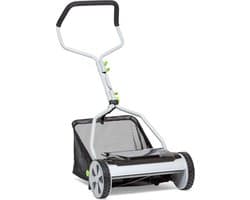 Grasmaaier Handmatig – Grastrimmer Met 20 Liter Opvangbak – Handmaaier 40 Cm Breed – Kooimesmaaier Met 4 Posities