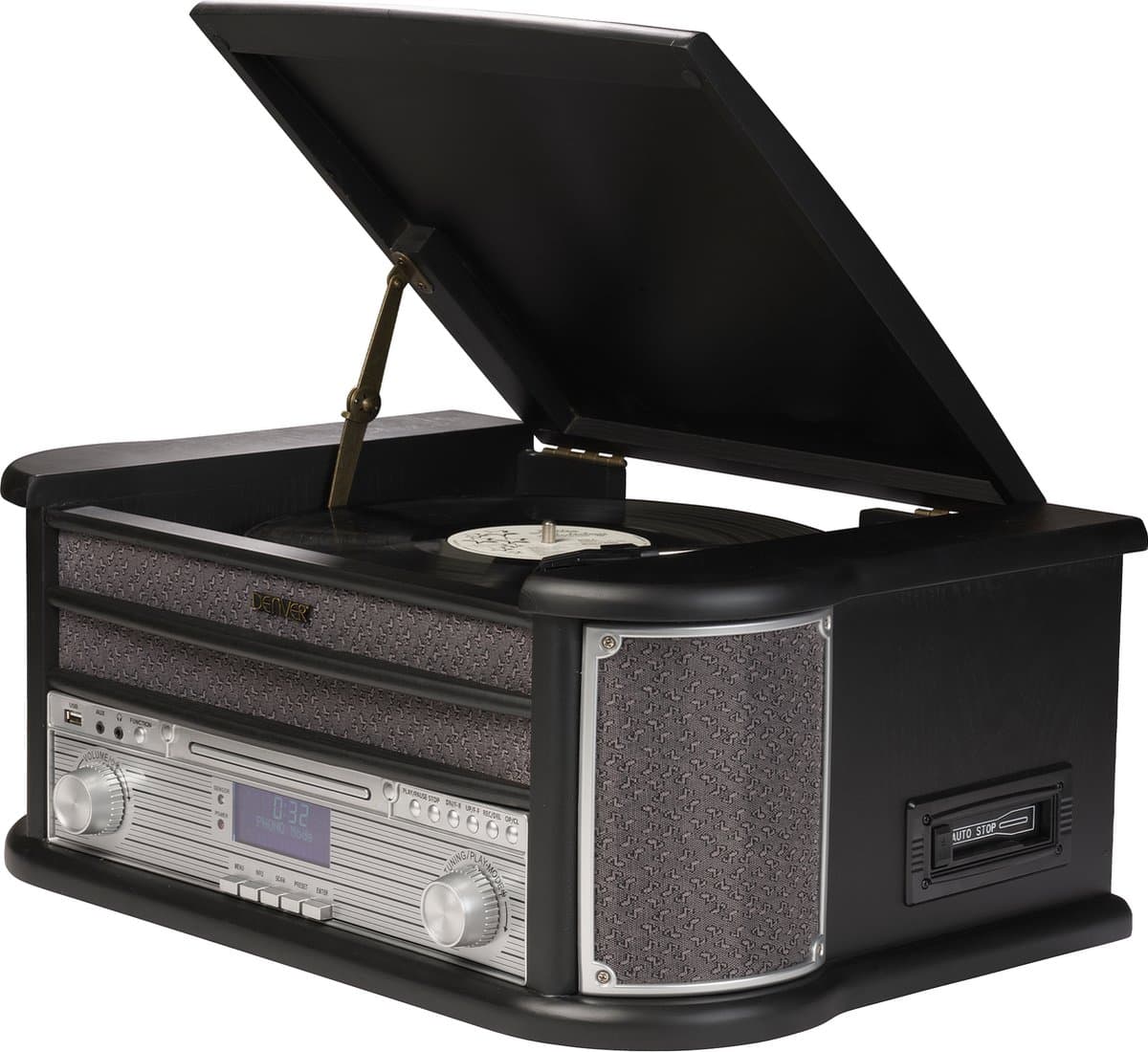 Denver Retro Platenspeler - Ingebouwde Speakers en Versterker - DAB Radio - Radio CD Speler - MRD51 - Hout — afbeelding 1