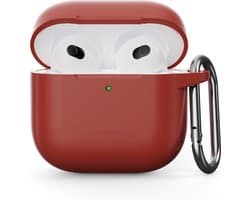 Coverup Hoesje - Geschikt voor AirPods 5 / 4 Hoesje - Coverup Siliconen AirPods Case met Sleutelhanger - Bordeaux