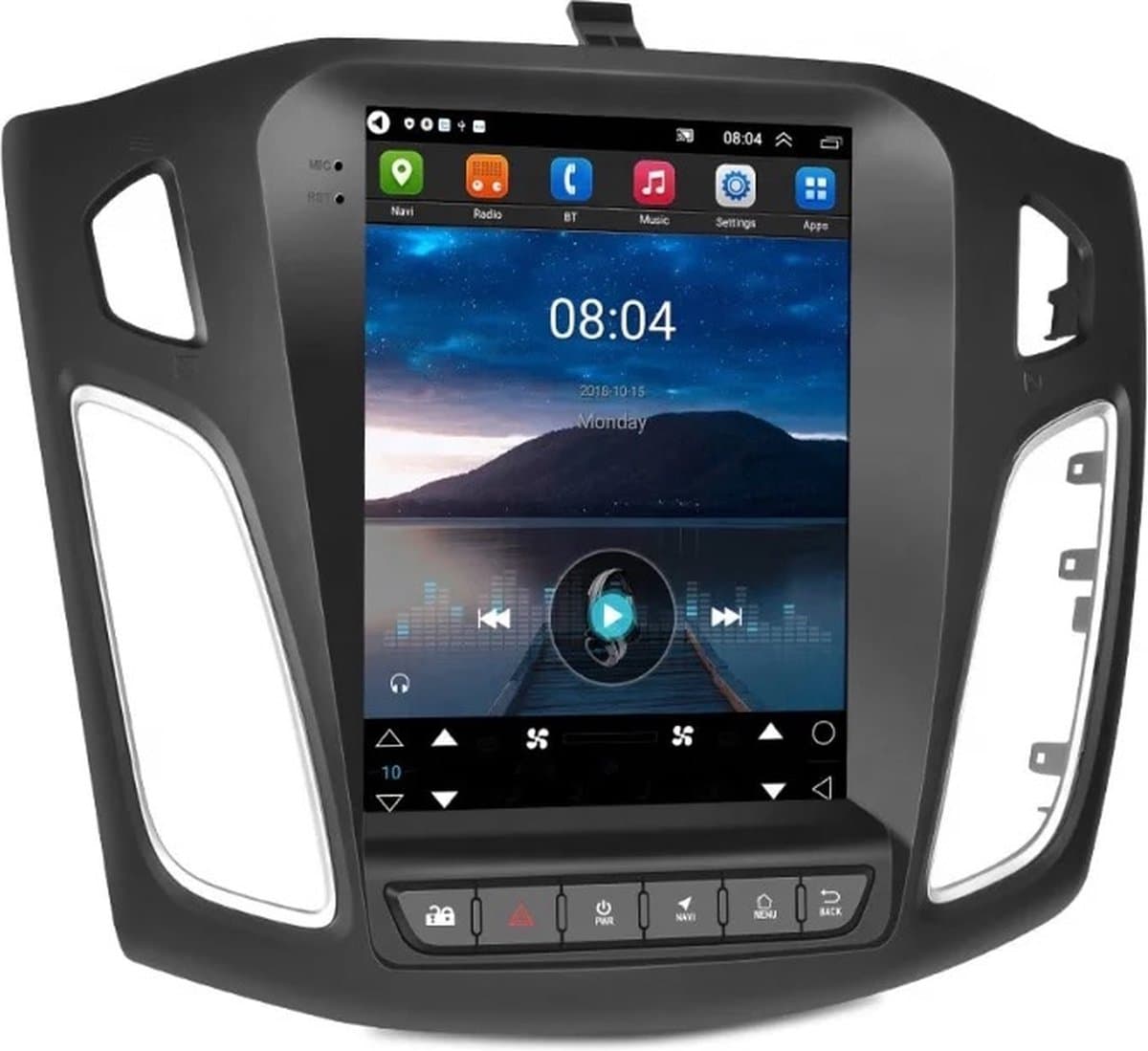 Navigatiesysteem auto met scherm - autoradio geschikt voor CarPlay en Android auto - bluetooth radio - geschikt voor Ford Focus 2011-2019 — afbeelding 1