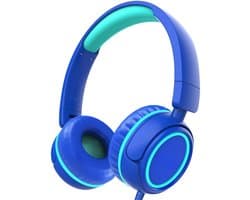 StayPowered Koptelefoon - Veilig & Comfortabel voor Kinderen - 85dB Geluidslimiet - Zacht Memory-Schuim - Ergonomisch Ontwerp - Opvouwbaar & Duurzaam - Verstrengelvrij Kabel - Universele Compatibiliteit - Darkblue - Levering Sneller dan Aangegeven!
